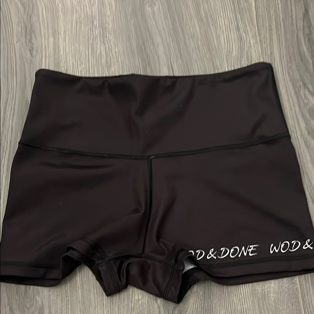 Black Athletic Compression Shorts with High Waistband